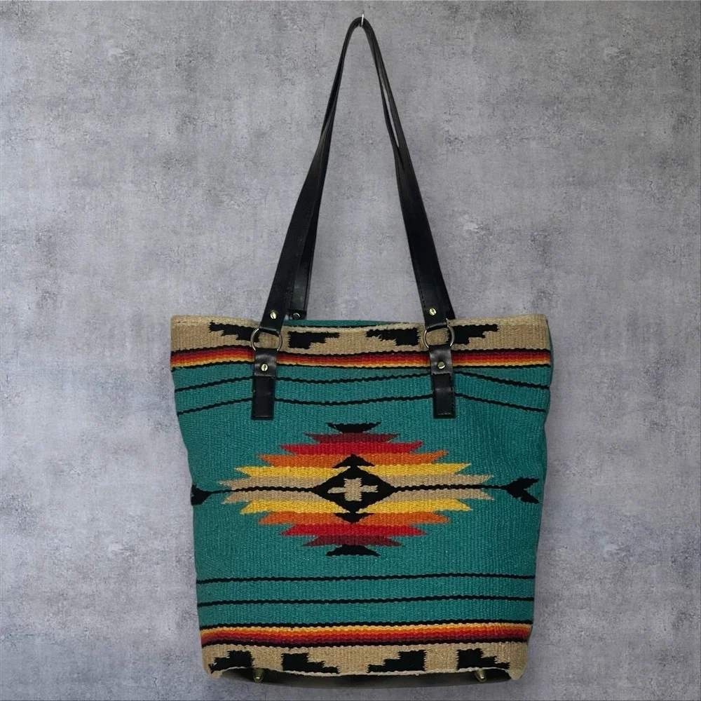 El Paso Saddle Blanket Company Tote Purse Southwestern Aztec Native Cotton‎ Boho